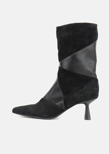 Mary Boot Black Patchwork